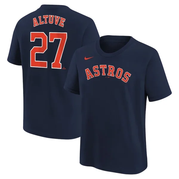 Jose altuve houston astros nike youth home player name number t shirt Navy