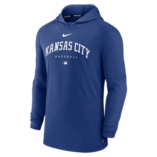 Kansas city royals nike authentic collection early work tri blend performance pullover hoodie Heather royal M