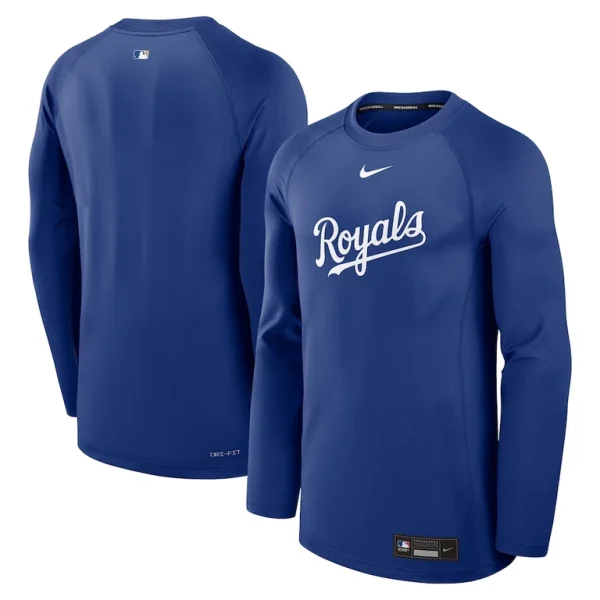 Kansas city royals nike authentic collection game time raglan performance long sleeve t shirt Royal