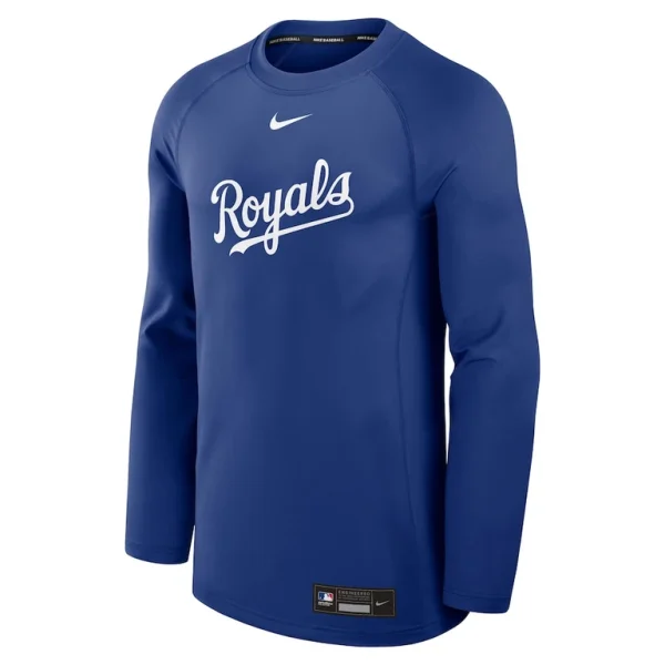 Kansas city royals nike authentic collection game time raglan performance long sleeve t shirt Royal M