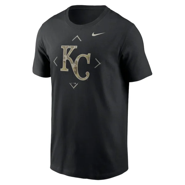 Kansas city royals nike camo logo t shirt Black M