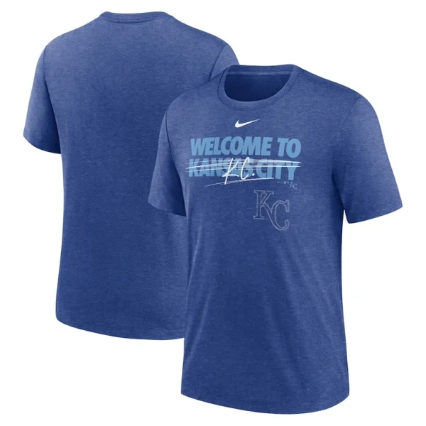 Kansas city royals nike home spin tri blend t shirt Heather royal