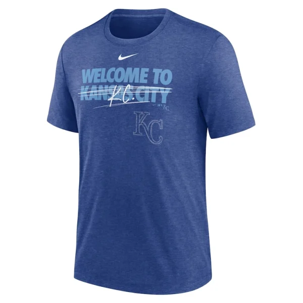 Kansas city royals nike home spin tri blend t shirt Heather royal M