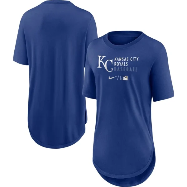 Kansas city royals nike womens authentic collection baseball fashion tri blend t shirt Royal