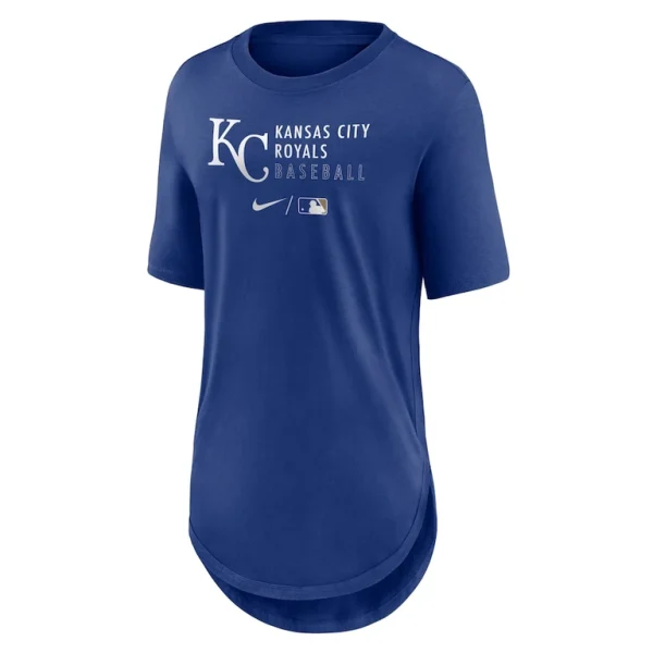 Kansas city royals nike womens authentic collection baseball fashion tri blend t shirt Royal S