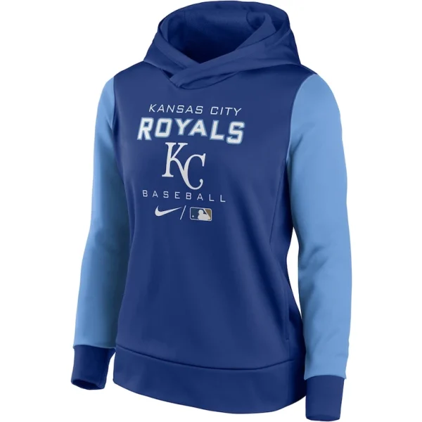 Kansas city royals nike womens authentic collection pullover hoodie Royallight blue S