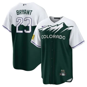 Kris bryant colorado rockies nike 2022 city connect replica player jersey Whiteforest green