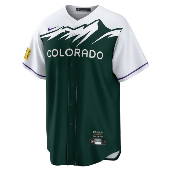 Kris bryant colorado rockies nike 2022 city connect replica player jersey Whiteforest green M