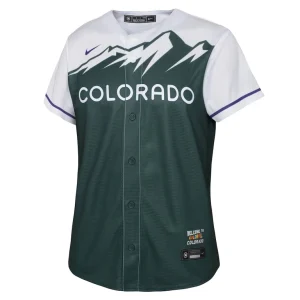 Kris bryant colorado rockies nike youth 2022 city connect replica player jersey Green