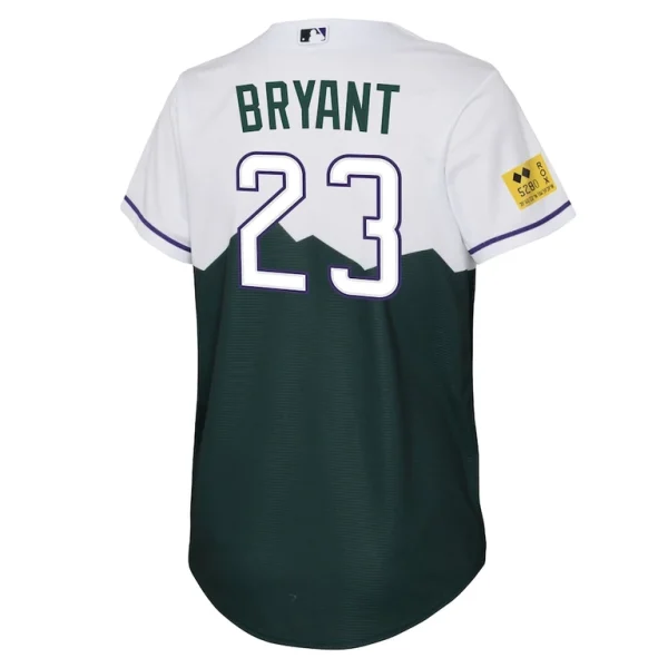 Kris bryant colorado rockies nike youth 2022 city connect replica player jersey Green Yth L