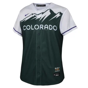 Kris bryant colorado rockies nike youth 2022 city connect replica player jersey Green Yth M