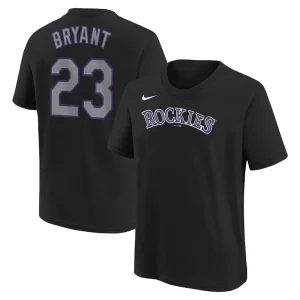 Kris bryant colorado rockies nike youth home player name number t shirt Black