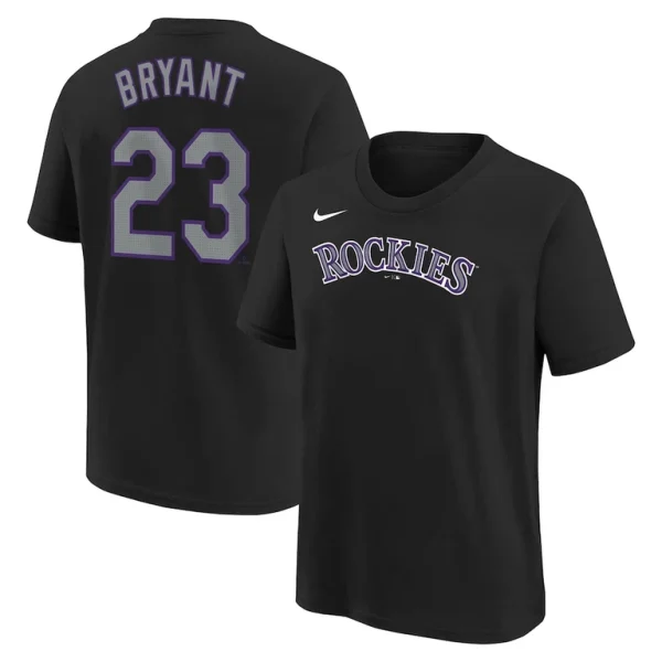Kris bryant colorado rockies nike youth home player name number t shirt Black