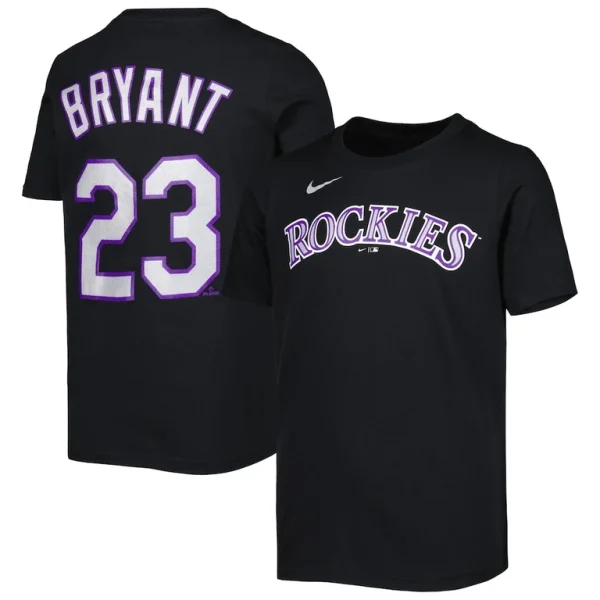 Kris bryant colorado rockies nike youth player name number t shirt Black