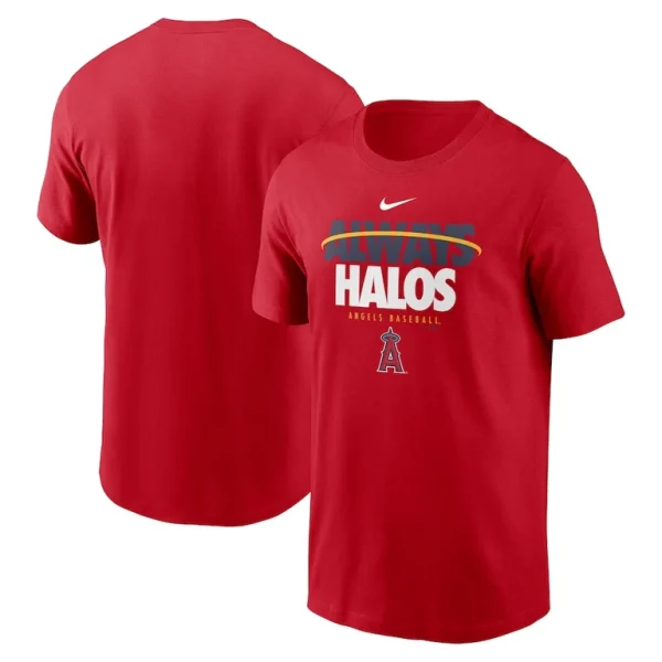 Los angeles angels nike always halos local team t shirt Red