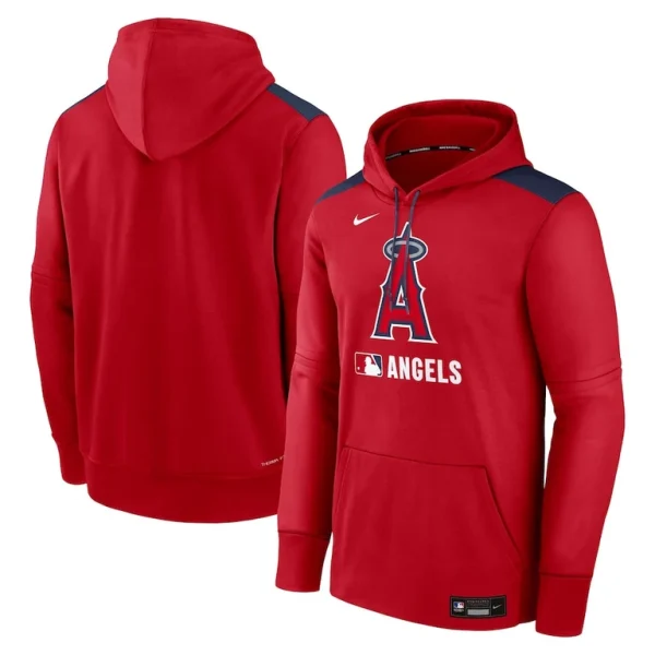 Los angeles angels nike authentic collection performance pullover hoodie Red