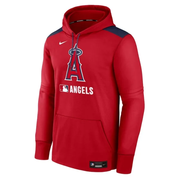 Los angeles angels nike authentic collection performance pullover hoodie Red M