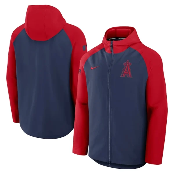 Los angeles angels nike authentic collection raglan performance full zip jacket Navyred