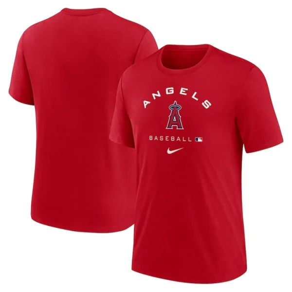 Los angeles angels nike authentic collection tri blend performance t shirt Red