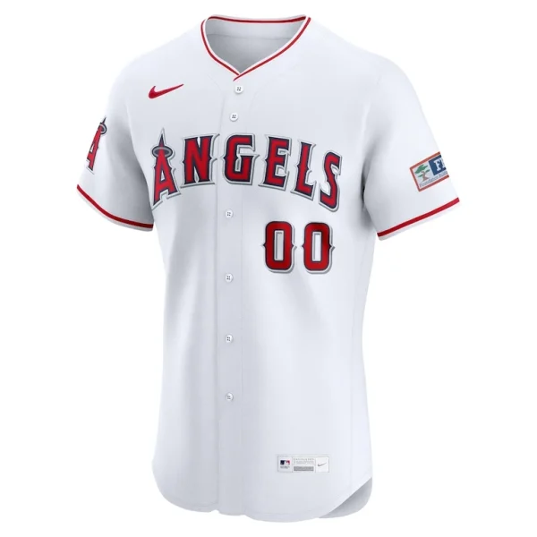 Los angeles angels nike home elite sponsor patch custom jersey White 44
