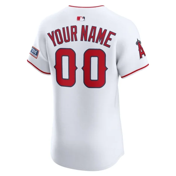 Los angeles angels nike home elite sponsor patch custom jersey White 48