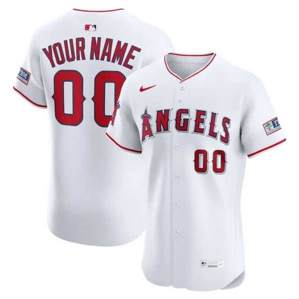 Los angeles angels nike home elite sponsor patch custom jersey White
