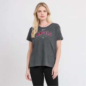 Los angeles angels nike womens authentic collection early work tri blend t shirt Heather charcoal L
