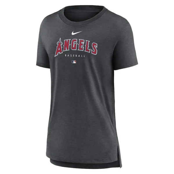 Los angeles angels nike womens authentic collection early work tri blend t shirt Heather charcoal S