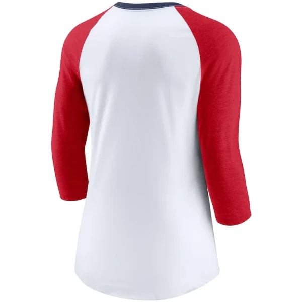 Los angeles angels nike womens color split tri blend 34 sleeve raglan t shirt Whiteheathered red M