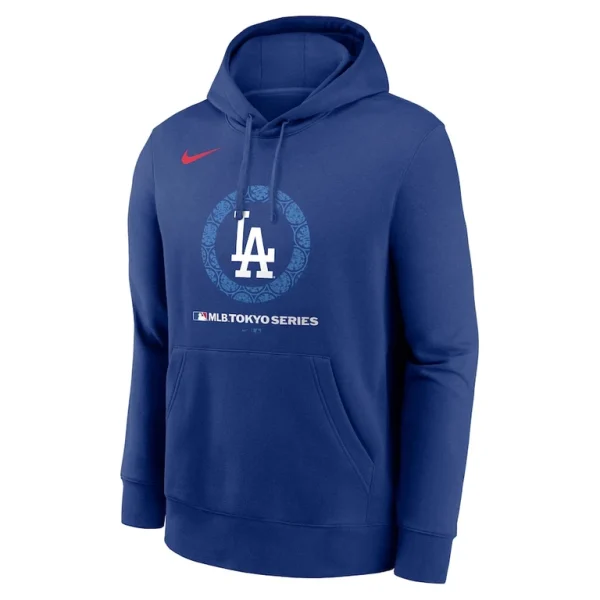 Los angeles dodgers nike 2025 mlb world tour tokyo series logo club fleece pullover hoodie Royal M