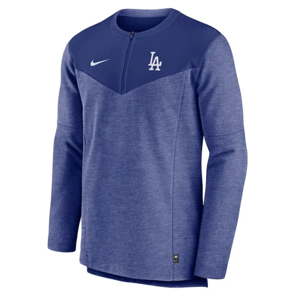 Los angeles dodgers nike authentic collection game time performance half zip top Royal M