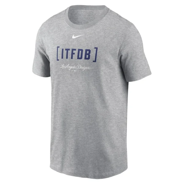 Los angeles dodgers nike bracket team phrase t shirt Heather gray M