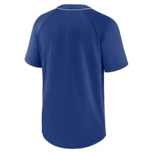 Los angeles dodgers nike city plate performance henley raglan t shirt Royalsilver L