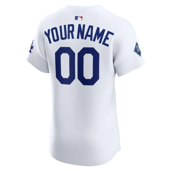 Los angeles dodgers nike home elite sponsor patch custom jersey White 48