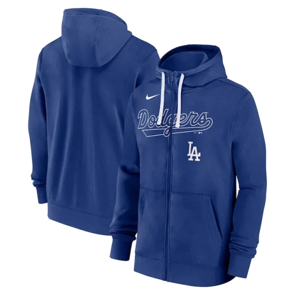 Los angeles dodgers nike knockout script full zip hoodie Royal