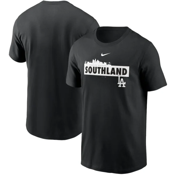 Los angeles dodgers nike local nickname skyline t shirt Black
