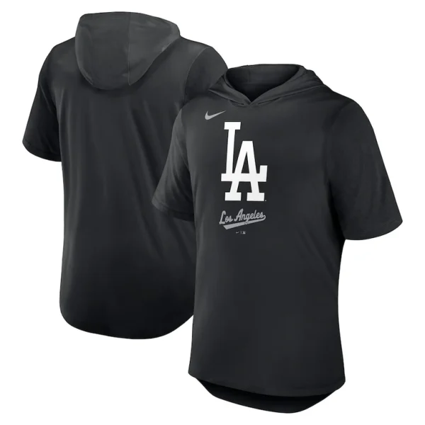 Los angeles dodgers nike tri blend hoodie t shirt Black