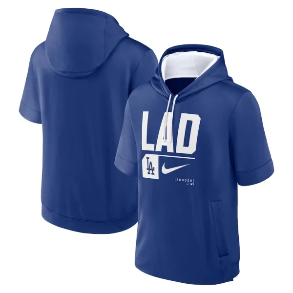 Los angeles dodgers nike tri code lockup short sleeve pullover hoodie Royal