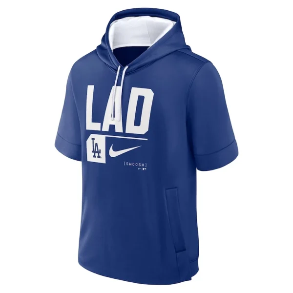 Los angeles dodgers nike tri code lockup short sleeve pullover hoodie Royal M