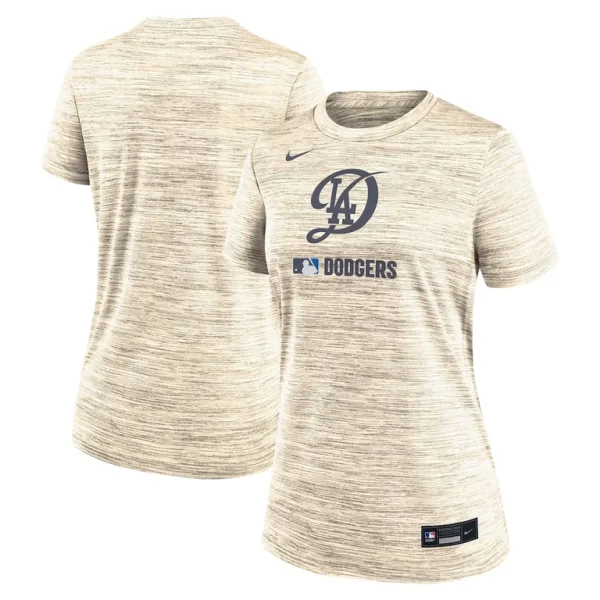 Los angeles dodgers nike womens authentic collection city connect velocity performance t shirt Cream