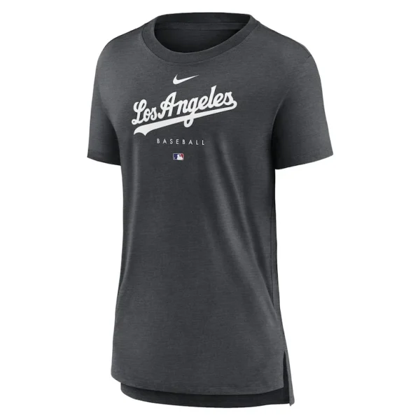 Los angeles dodgers nike womens authentic collection early work tri blend t shirt Heather charcoal S