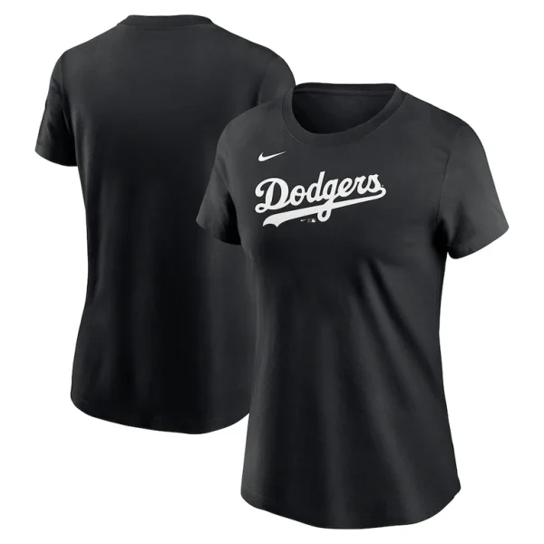 Los angeles dodgers nike womens fuse wordmark t shirt Black