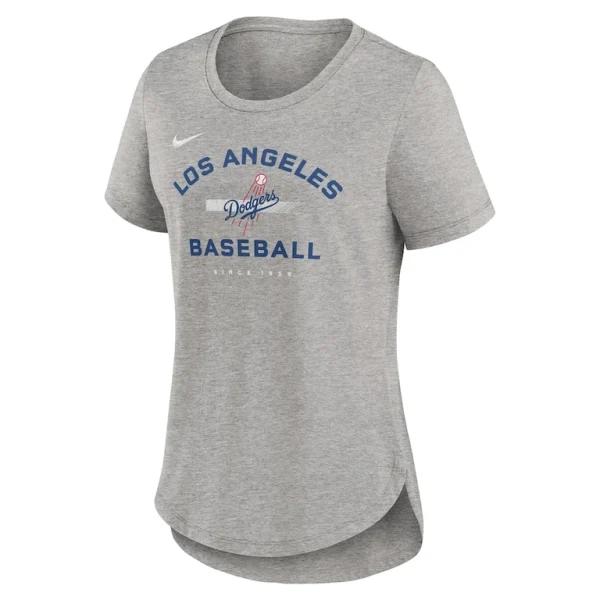 Los angeles dodgers nike womens hot prospect tri blend t shirt Heather gray S