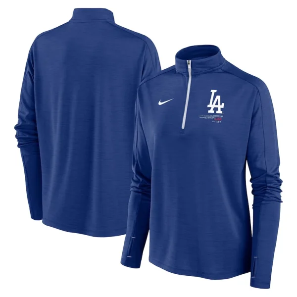 Los angeles dodgers nike womens pacer quarter zip top Royal