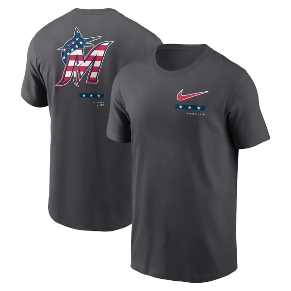 Miami marlins nike americana t shirt anthracite Multi