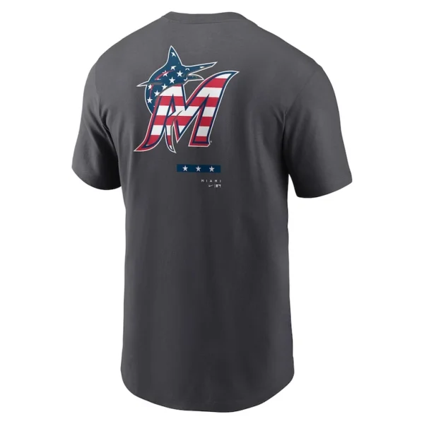 Miami marlins nike americana t shirt anthracite Multi L