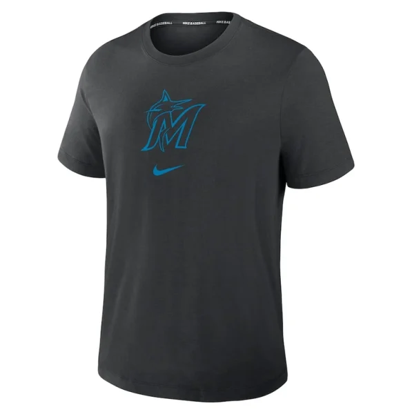 Miami marlins nike authentic collection early work tri blend performance t shirt Black M