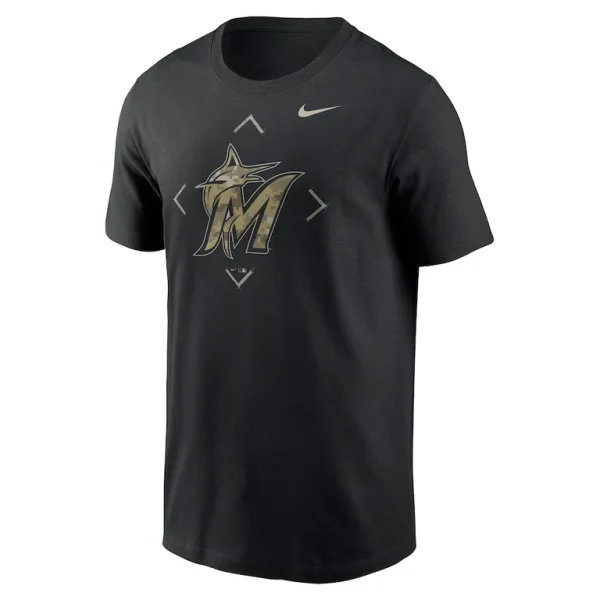 Miami marlins nike camo logo t shirt Black M