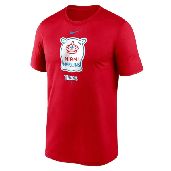 Miami marlins nike city connect logo t shirt Red M