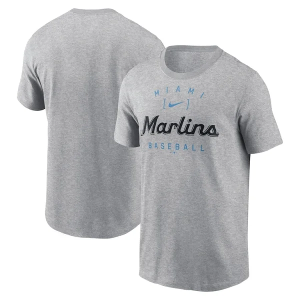 Miami marlins nike home team athletic arch t shirt Heather gray